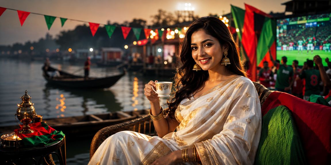 বরিশালে শাড়ি পরা খেলোয়াড় স্পোর্টস বেটিং পুরস্কার উপভোগ করছেন